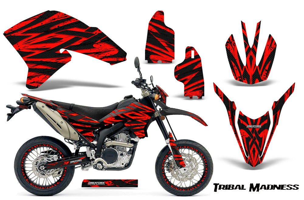 Yamaha WR250X R Graphics Kit Tribal Madness Red NP Rims